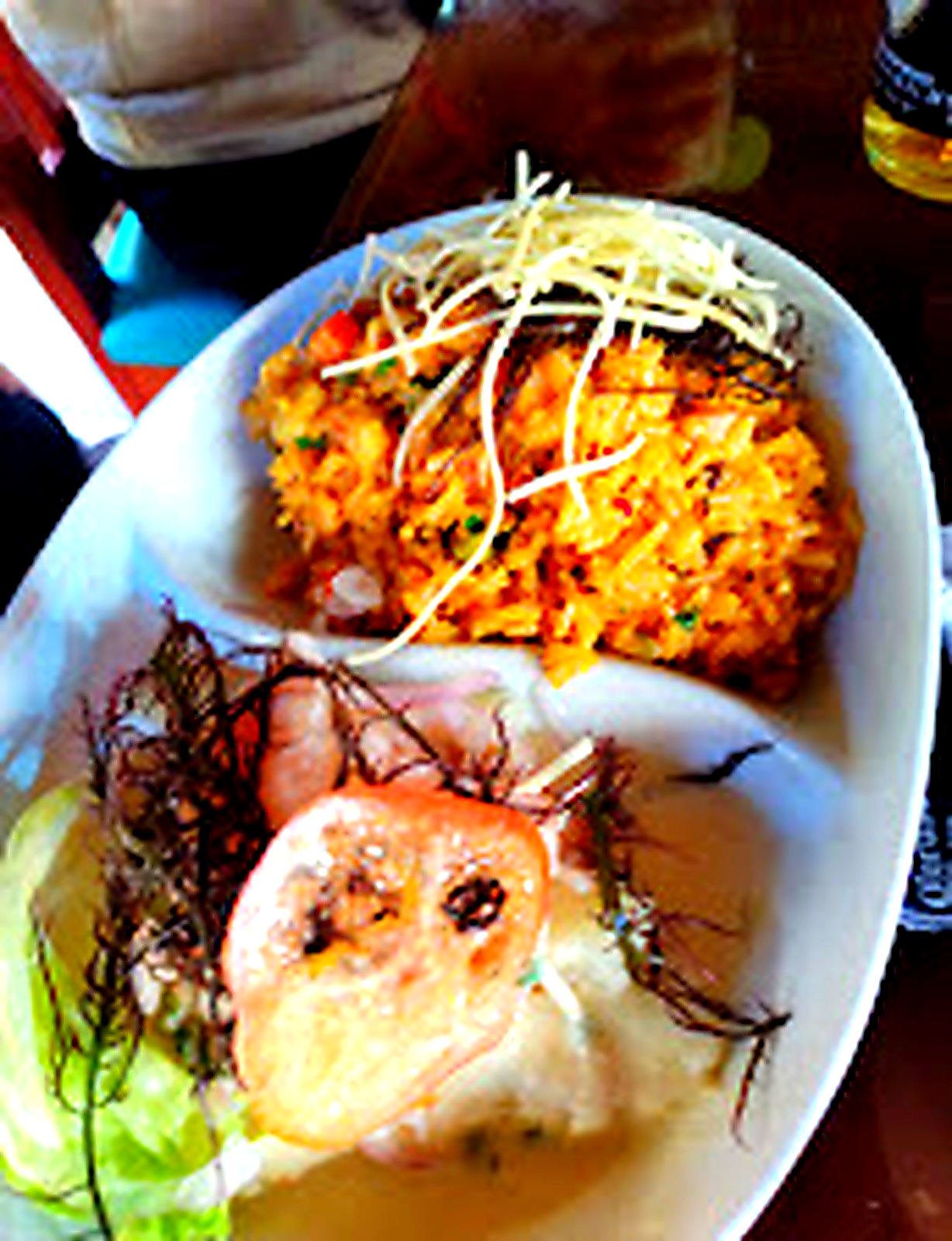 Combinado Ceviche y Arroz con Mariscos